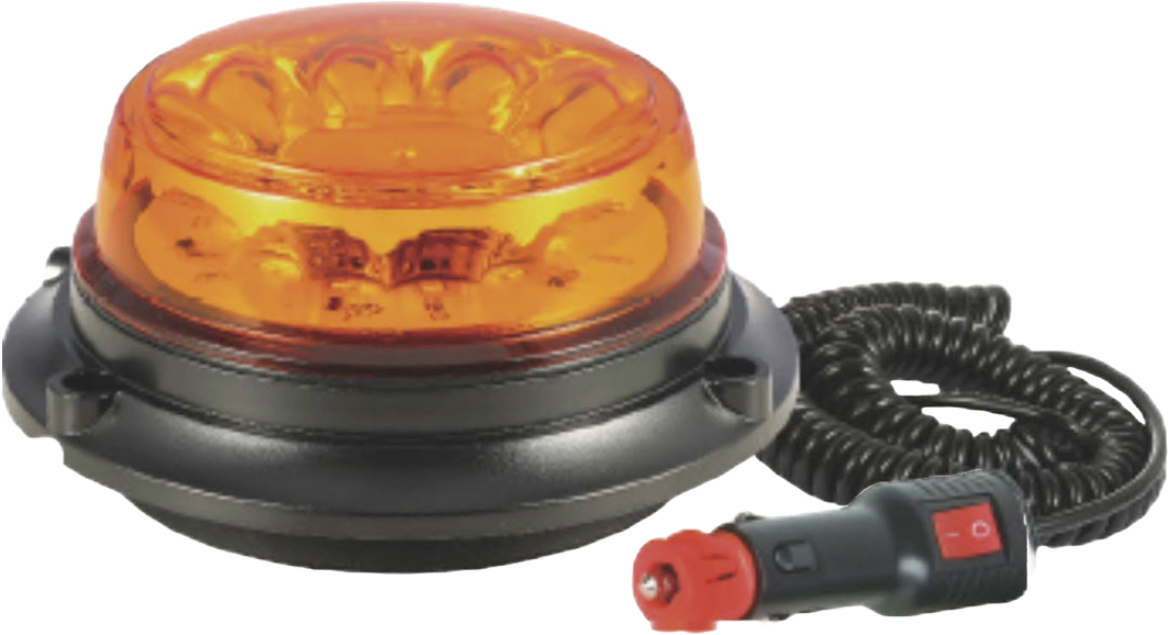 Baliza luminosa ámbar con conector de mechero para señalización