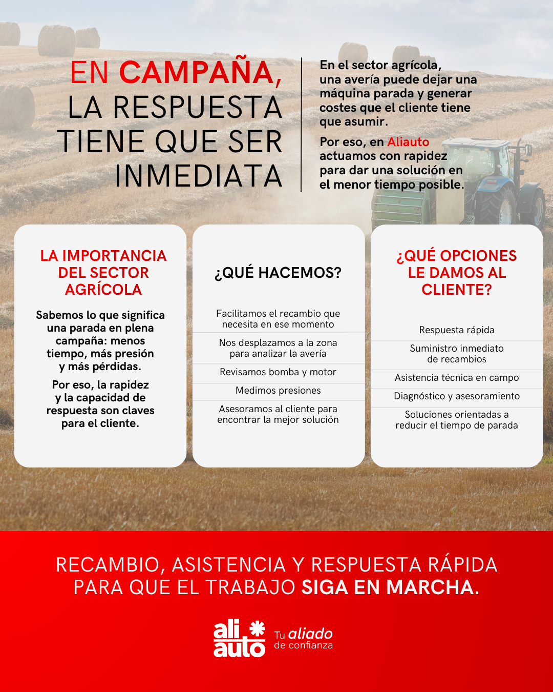 Asistencia técnica en campo para maquinaria agrícola Aliauto
